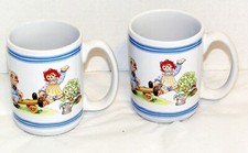 Vintage Raggedy Ann and Andy Mugs Set of 2 picture