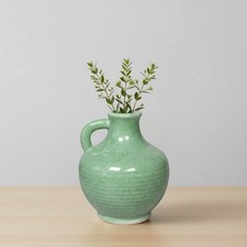 Sunddo Green Ceramic Vase, 6 Inch Green - 6 picture