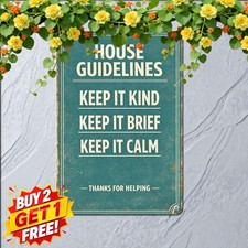 No Eye Rolls No Side Comments Humorous Rules Sign Metal Tin Wall Decor picture