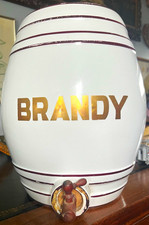 Antique breweriana Ceramic Brandy Barrel W/ spicket 19th century No lid picture