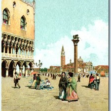 c1910s Venice, Italy Piazza San Marco St Mark's Square Gondolier Parasol A367 picture