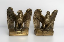 Vintage 1776 American Federal Eagle Brass Bookends Philadelphia Manufacturing Co picture