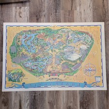 Vintage 1966 Walt Disney Disneyland Large Wall Map 30