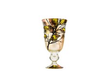 Victoria Bella 12'' Height Vase Glass Pattern: Beige Leaf Abstract picture