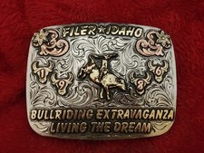 Rodeo BULL RIDING Champion☆1986☆Filer Idaho☆X~Treme☆Trophy Buckle☆Rare☆T52 picture