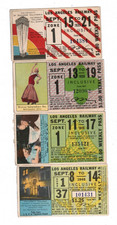 4 Los Angeles California Railway Pass Tickets September 1935 1936 1938 1940 picture