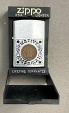NOS 1990s NATIVE AMERICAN Zippo Lighter 1901 Indian Head Penny SEAL UNBROKEN New picture