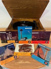 6 vintage records (playable like vinyl) Postcard Set 1962 Seattle Worlds Fair picture