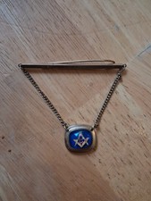 Vintage Antique Art Deco Freemasons Mason Tie Bar Gold Filled  picture