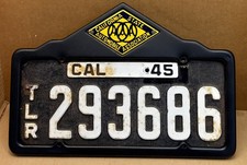 RARE 1940s-1955  “ AAA “ LARGE LICENSE PLATE FRAME (Repainted) Frame Only picture