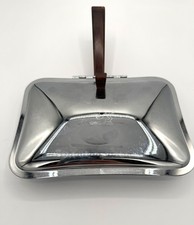 Irvinware Silent Butler Crumb Catcher Wood Handle Chrome Griffin Lion Crown USA picture