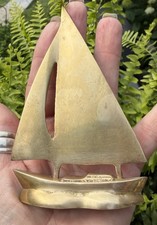 Vintage Penco Brass Sail boat Figurine Paperweight Nautical Decor 1970's 4.5