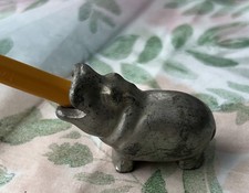 VTG Just Andersen Denmark Pewter Rare and Early Hippopotamus Pencil Holder picture