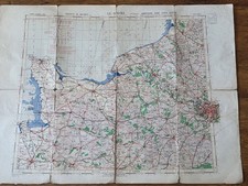 RARE Original WW II Allied aviation navigation map of northern France. RAF/USAAF picture