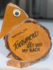 Vintage woodpecker toothpick holder - Hastings, Nebraska - Collector's Item picture