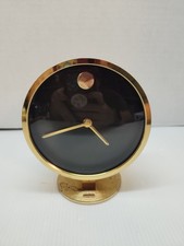 VINTAGE MCM HOWARD MILLER NATHAN GEORGE HORWITT BRASS MUSEUM DESK CLOCK  picture