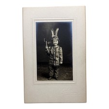Antique 1911 Child Studio Portrait Photo Headdress Tomahawk Bridgeport CT Seeley picture