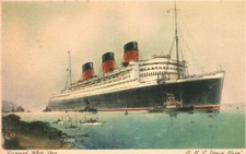Vintage Postcard Lunard White Star R. M. L. Queen Maru Steamer Ocean Liner Boat picture