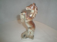 VINTAGE HORSE FIGURINE CERAMIC POTTERY COWBOY WESTERN RARING STANDING HIND LEGS picture