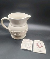 Longaberger Pottery Woven Traditions Red Pitcher 7 1/2” tall picture