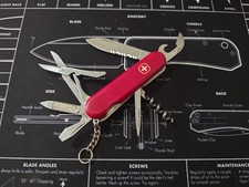 Wenger Serrated Traveler 16432 85mm Red Swiss Army Knife Vintage Rare picture