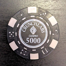 Rare CrunchLabs Casino Poker Chip Black 5000 - From Mark Rober Video Set picture