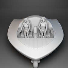 Electra Woman Dyna Girl Set 3D Printed 2 Seated 2 Standing Figures and Car picture