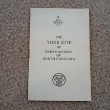The York Right Of Freemasonry Of North Carolina Booklet picture