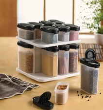 Tupperware Large Small Spice Shakers Complete 17 PC Set Includes White Carousel  picture