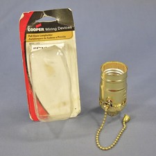 Cooper Pull Chain Light Socket Brass Lampholder Electrolier 1/8