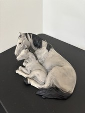 Vintage Castagna Sculpture Gray Horse & Foal Figurine 1988, Made In Italy “NEW” picture