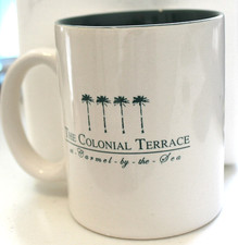 The Colonial Terrace Carmel by the Sea Ceramic NEW Coffee Mug 4 oz White Green picture