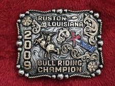 RODEO☆X~TREME☆2009☆Bull Riding CHAMPION TROPHY BUCKLE☆Ruston Louisiana☆Rare☆W28 picture