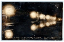 c1910's Rainy Night Street View Jepson Stockton Kansas KS RPPC Photo Postcard picture
