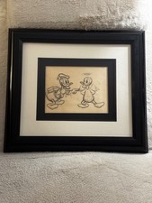 WD Donald Duck 1938 Original Production Drawing Donald's Better Self Framed COA picture