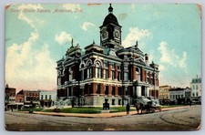 Anderson IN Indiana Court House Square Horse & Carriage Antique Postcard c.1908 picture