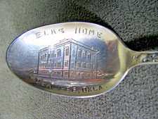 Early Sterling Silver Elks Home Coffee Spoon Muskogee Oklahoma picture