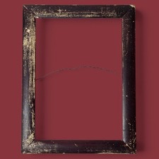 Antique Victorian Wood Picture Art Frame 10x14 Dark Brown Mission Distressed picture