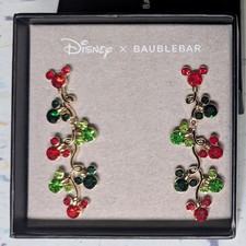 Disney x Baublebar Christmas Earrings Mickey NEW - never worn picture