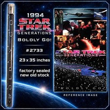 1994 Vintage Star Trek 'Boldly Go' Poster 24x36 Factory Sealed NOS Number 2733 picture