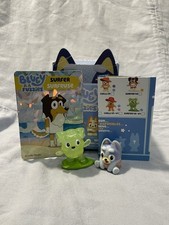 NEW Bluey Fuzzies Surprise 2 Pack Series 1 Flocked Mini Figures - Surfer Bluey picture