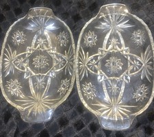 Crystal Glass Divided Serving Dish 2 pieces pre owned picture