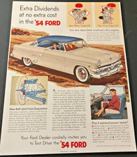 1954 Ford Options and Features - Vintage Original Color Print Ad / Wall Art picture
