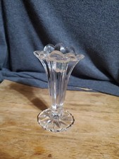 ONEIDA JUILLIARD CRYSTAL CANDLESTICK CLEAR WITH OBLONG FLUTED TOP TULIP ? picture