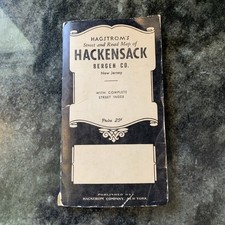 Vintage Hagstrom’s Street and Road Map of Hackensack Bergen Co. New Jersey NJ picture