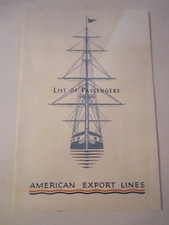 1958 S.S. CONSTITUTION AMERICAN EXPORT LINES LIST OF PASSENGERS BOOKLET - BBA-33 picture