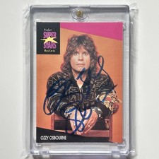 Signed 1991-92 Pro Set Super Stars Musicards Ozzy Osbourne #214 autograph card picture