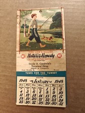 Vintage 1948 Natures Remedy Tums Advertising Calendar 3.5” X 7” Boy and dog picture