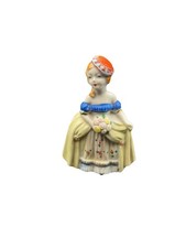 Vtg 4” Figurine Woman holding flowers Occ Japan picture