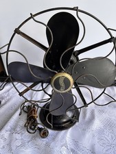 Vintage Westinghouse Electric 4-Blade Oscillating Black Metal Desk Fan - 315745A picture